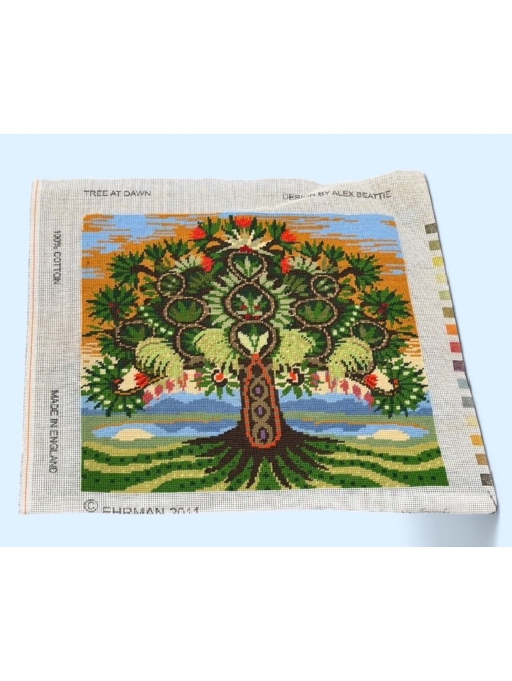 Ehrman Needlepoint Canvas 'Tree at Dawn' Designed by Alex Beattie
